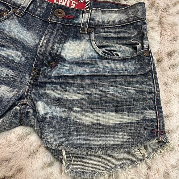 Levi’s 511 Distressed + Bleached Denim Shorts – Girls Size 12 Regular - Picture 3 of 5